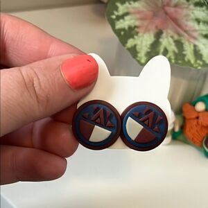 Vintage brown and maroon studs tribal western earrings